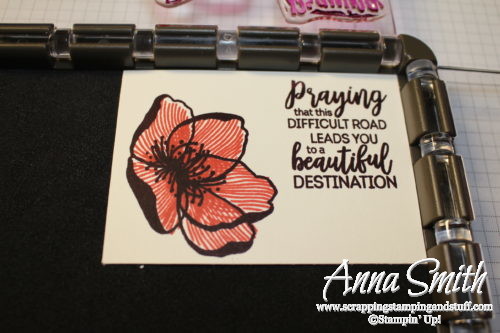 Using the Stamparatus stamping platform to make thinking of you cards featuring the Stampin' Up! Beautiful Promenade stamp set - a fantastic set for life's difficult situations.