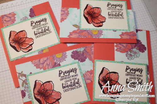 Using the Stamparatus stamping platform to make thinking of you cards featuring the Stampin' Up! Beautiful Promenade stamp set - a fantastic set for life's difficult situations.