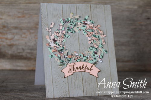 Love this!!!! Beautiful fall or spring card made with the Stampin' Up! sprig punch, pinewood planks embossing folder, Falling For Leaves stamp set, and duet banner punch