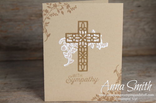 Neutral sympathy card made with the Stampin' Up! Cross of Hope thinlits, and the Hold On to Hope and Flourishing Phrases stamp sets