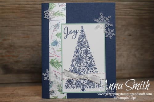Christmas card idea made with the Stampin' Up! Snowflake Showcase - Snow Is Glistening stamp set and Snowfall thinlits