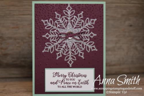 Christmas card idea made with the Stampin' Up! Snowflake Showcase - Snow Is Glistening stamp set and Snowfall thinlits