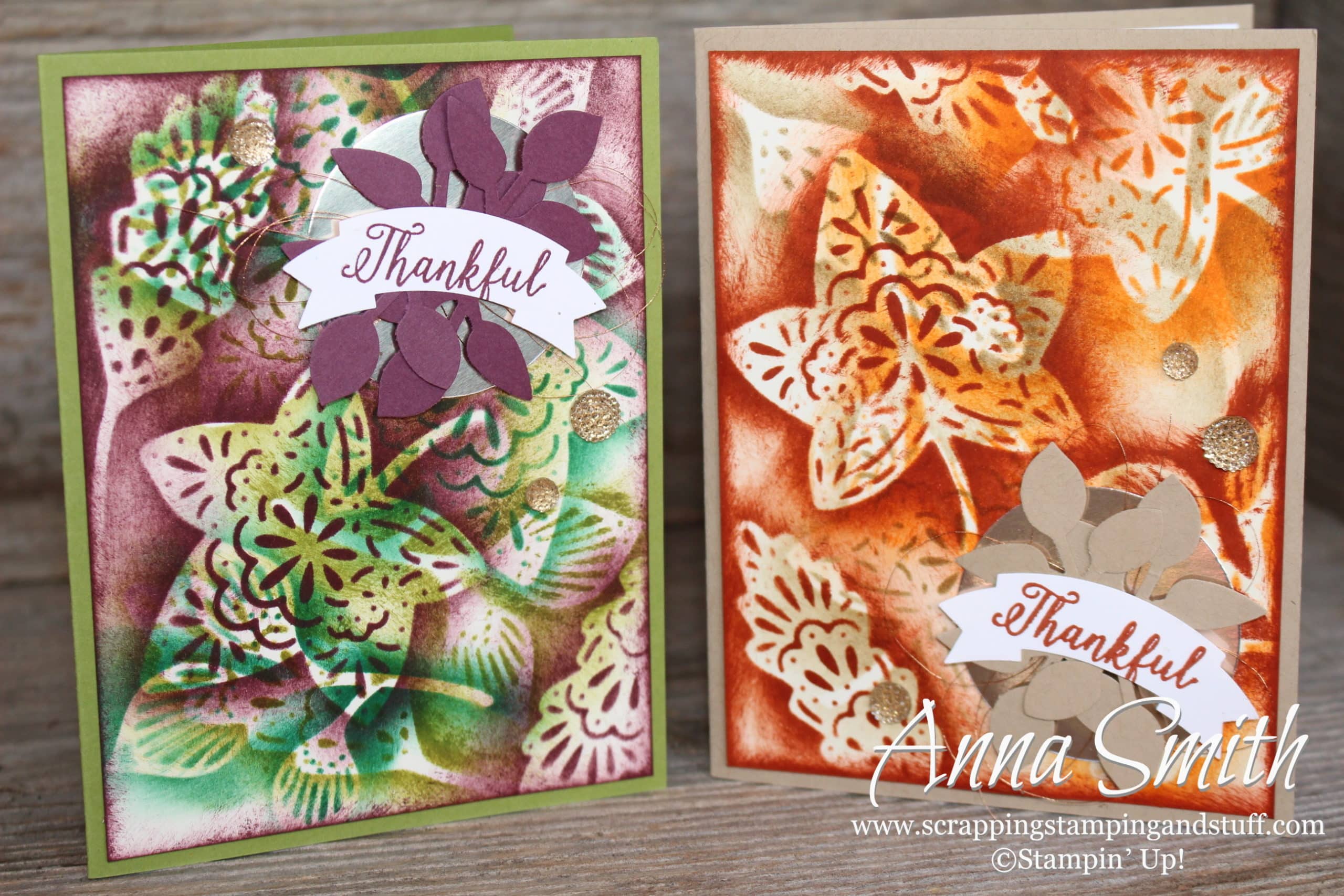 Sponged Layers with the Stampin’ Up! Detailed Leaves Thinlits