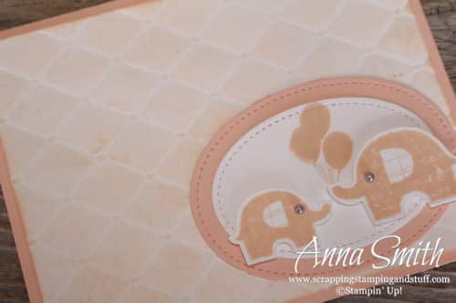 Girl's baby card idea made with the Stampin' Up! Little Elephant stamp set and Elephant Builder Punch
