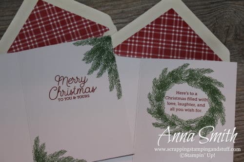 Stampin' Up! Paper Pumpkin November 2018 alternative ideas - Christmas cards, scrapbook page and farmhouse Christmas banner - To You and Yours. A craft kit in the mail!