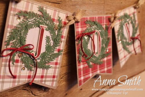 Stampin' Up! Paper Pumpkin November 2018 alternative ideas - Christmas cards, scrapbook page and farmhouse Christmas banner - To You and Yours. A craft kit in the mail!
