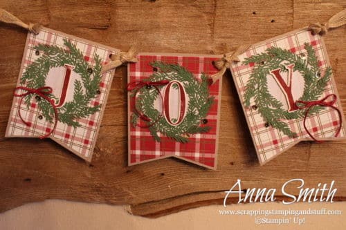 Stampin' Up! Paper Pumpkin November 2018 alternative ideas - Christmas cards, scrapbook page and farmhouse Christmas banner - To You and Yours. A craft kit in the mail!