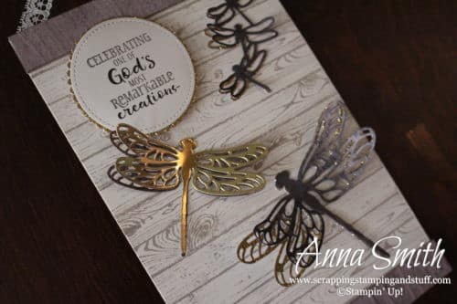 12 Days of DIY Handmade Gift Ideas - Day 3 rustic religious wall hanging using the Stampin' Up! Detailed Dragonfly thinlits and Hold On To Hope stamp set