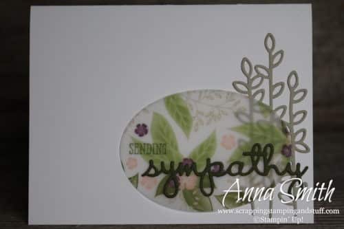 Occasions catalog sneak peek!! Clean and simple sympathy card using the brand new Stampin' Up! Well Said stamp set and Well Written Framelits!