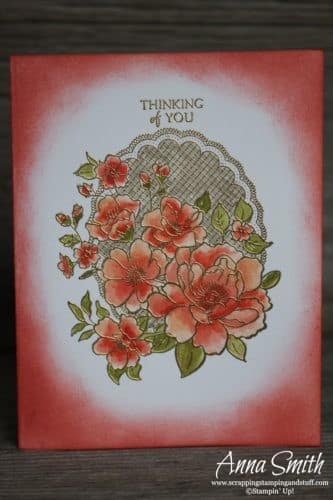 2019 Sale-a-bration free item option - the Stampin' Up! Lovely Lattice stamp set. Here's a pretty Thinking of You Card. Free tutorial available along with many more!