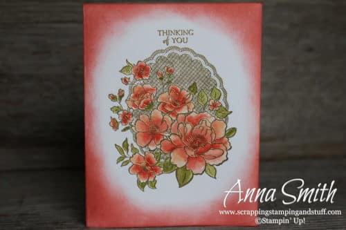 2019 Sale-a-bration free item option - the Stampin' Up! Lovely Lattice stamp set. Here's a pretty Thinking of You Card. Free tutorial available along with many more!