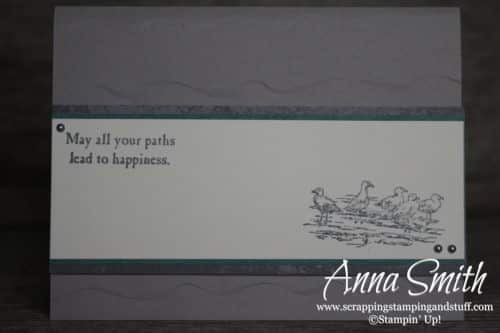 Sale-a-bration free item option - Stampin' Up! By the Bay stamp set. Nice masculine card idea with seagulls.