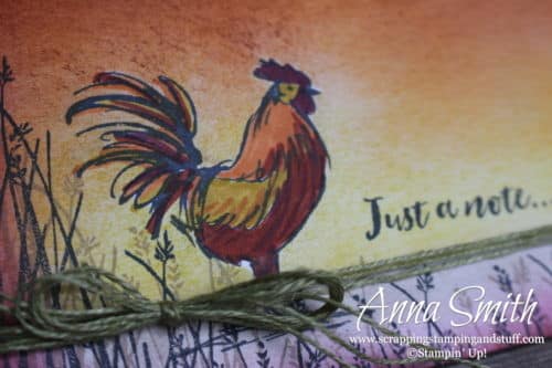 Sale-a-bration 2019 free item option - Stampin' Up! Home to Roost stamp set. Love this rooster! Just because card idea.