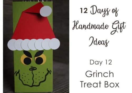 12 Days of Handmade Gift Ideas - Day 12 Grinch treat holder, decorated movie theater candy box using Stampin' Up! supplies, would be a perfect stocking stuffer