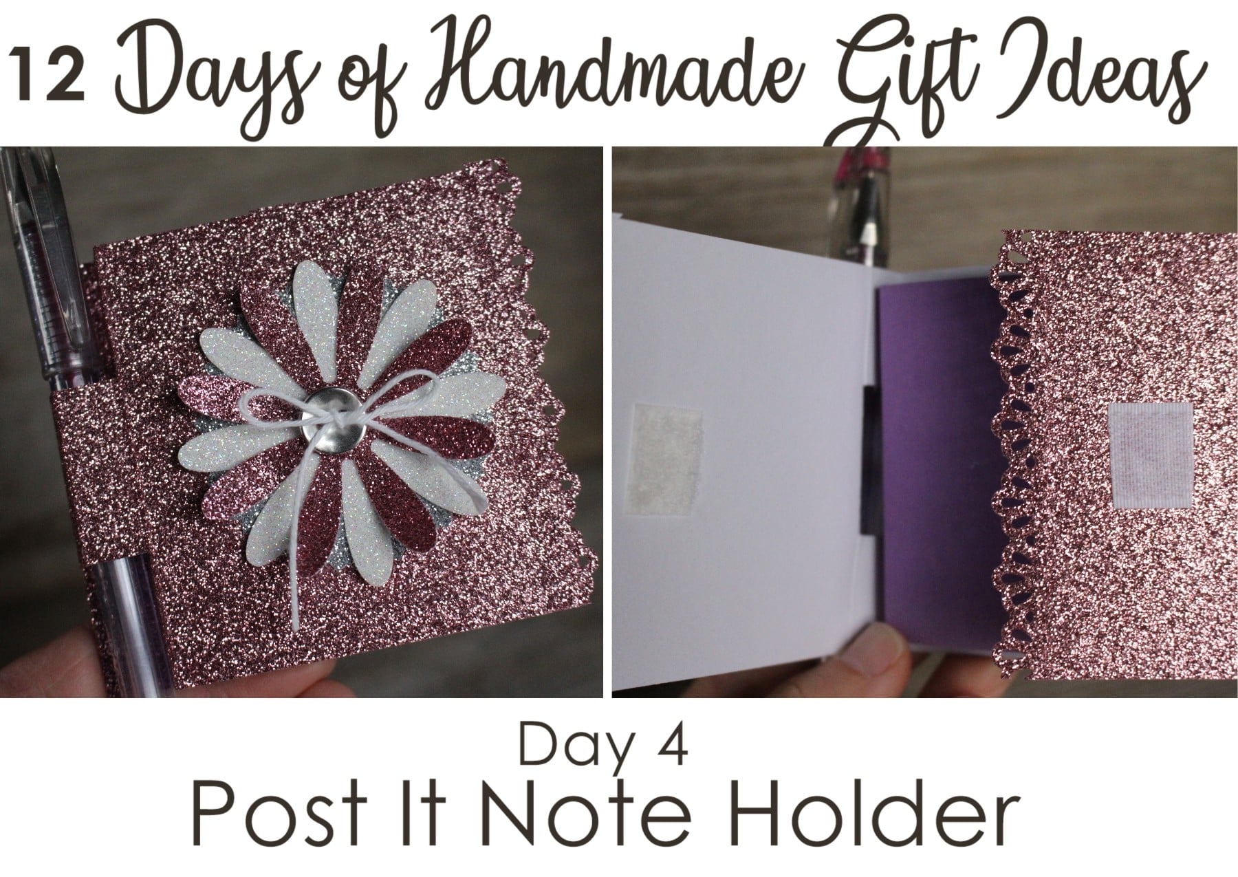Pen and post-it holder decorated notebook - a quick, easy and inexpensive handmade gift idea - Stampin' Up!