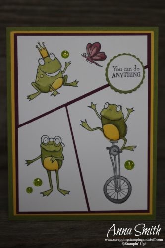 2019 Sale-a-bration free item option - the Stampin' Up! So Hoppy Together stamp set! Cute frog card idea!