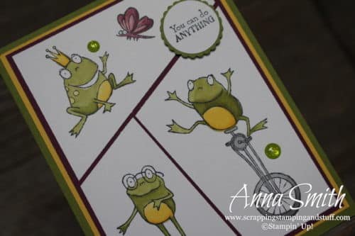 2019 Sale-a-bration free item option - the Stampin' Up! So Hoppy Together stamp set! Cute frog card idea!