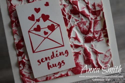 Stampin' Up! One For All sending hugs card idea with easy crumpled paper technique #simplestamping