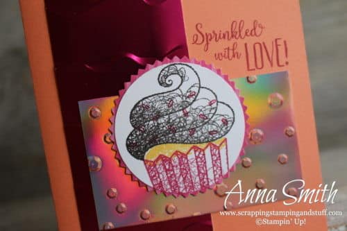 Cute cupcake card idea made with the Stampin' Up! Hello Cupcake stamp set, get it free now through March 31!