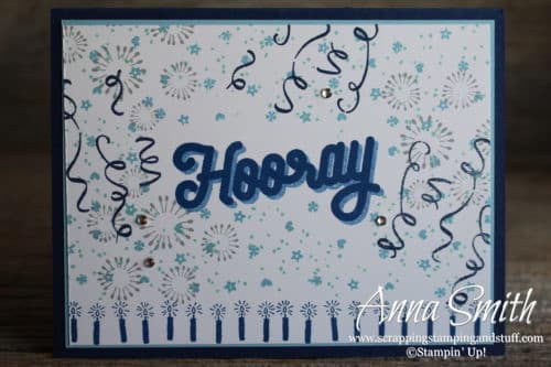 Masculine Birthday Card Idea Using Stampin' Up! Birthday Backgrounds and Broadway Birthday Stamp Sets