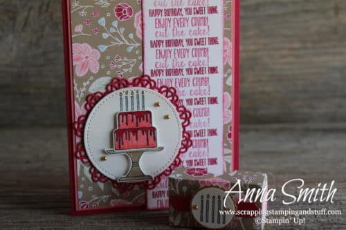 Stampin' Up! Piece of Cake Birthday Card Idea and Tiny Treat Box Tutorial with Pillow Mints