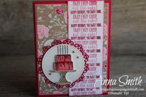 Stampin' Up! Piece of Cake Birthday Card Idea and Tiny Treat Box Tutorial with Pillow Mints