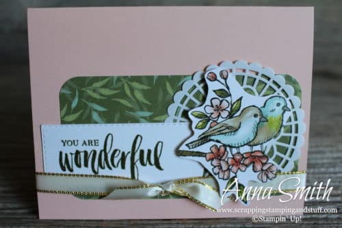 Handmade Card and Matching Tin Gift Set Made Using Stampin' Up! Bird Ballad Designer Paper and Decorative Tin