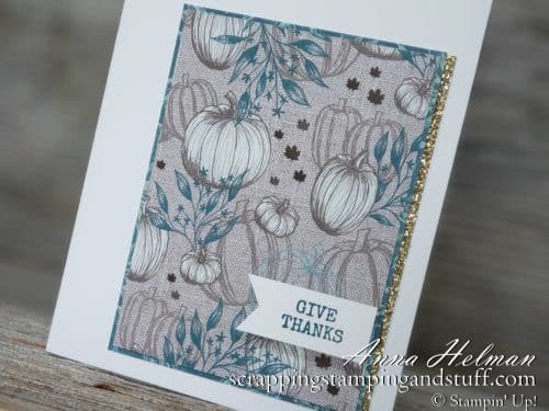 Fall give thanks card idea using Stampin Up Gather Together stamp set and Come to Gather designer paper #simplestamping 2019 Holiday Catalog