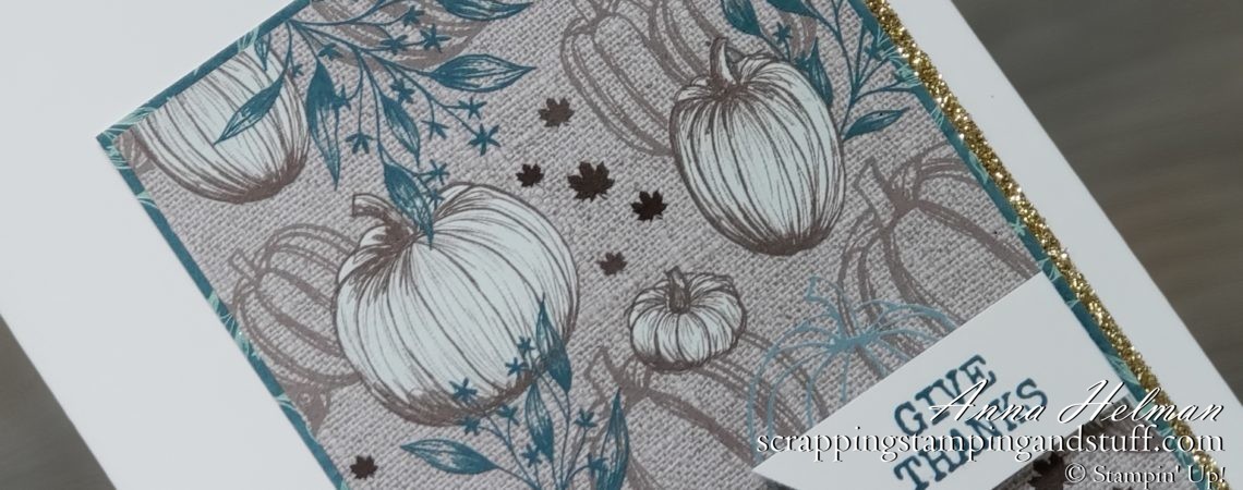 Fall give thanks card idea using Stampin Up Gather Together stamp set and Come to Gather designer paper #simplestamping 2019 Holiday Catalog