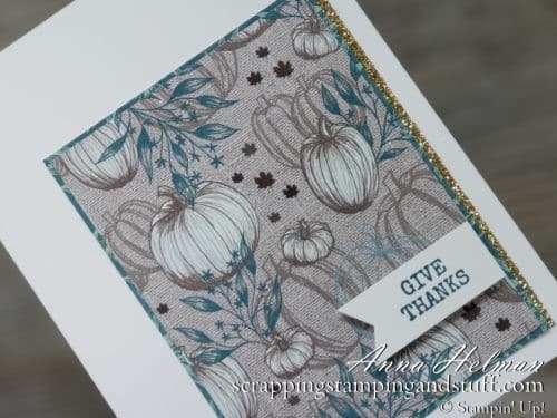 Fall give thanks card idea using Stampin Up Gather Together stamp set and Come to Gather designer paper #simplestamping 2019 Holiday Catalog
