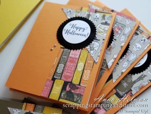 Simple Halloween Card Made with Stampin Up Wonderfully Wicked stamp set and Monster Bash designer paper #simplestamping