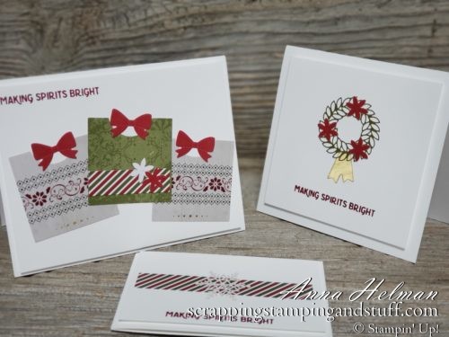 Alternative project ideas for the Stampin Up Christmas Countdown project kit. Made these cute, clean and simple Christmas cards using leftovers from the kit!