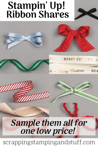 Stampin Up Ribbon Share 2019 Holiday Catalog - Beautiful Holiday Ribbon Assortment For One Low Price!