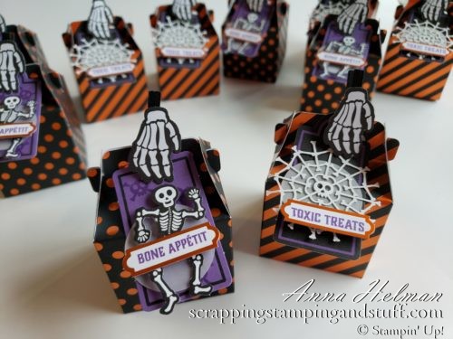 Paper Pumpkin is an amazing craft subscription box that arrives on your doorstep once each month! This was the September 2019 Paper Pumkin Kit Bone Appetit for DIY Halloween treat boxes!
