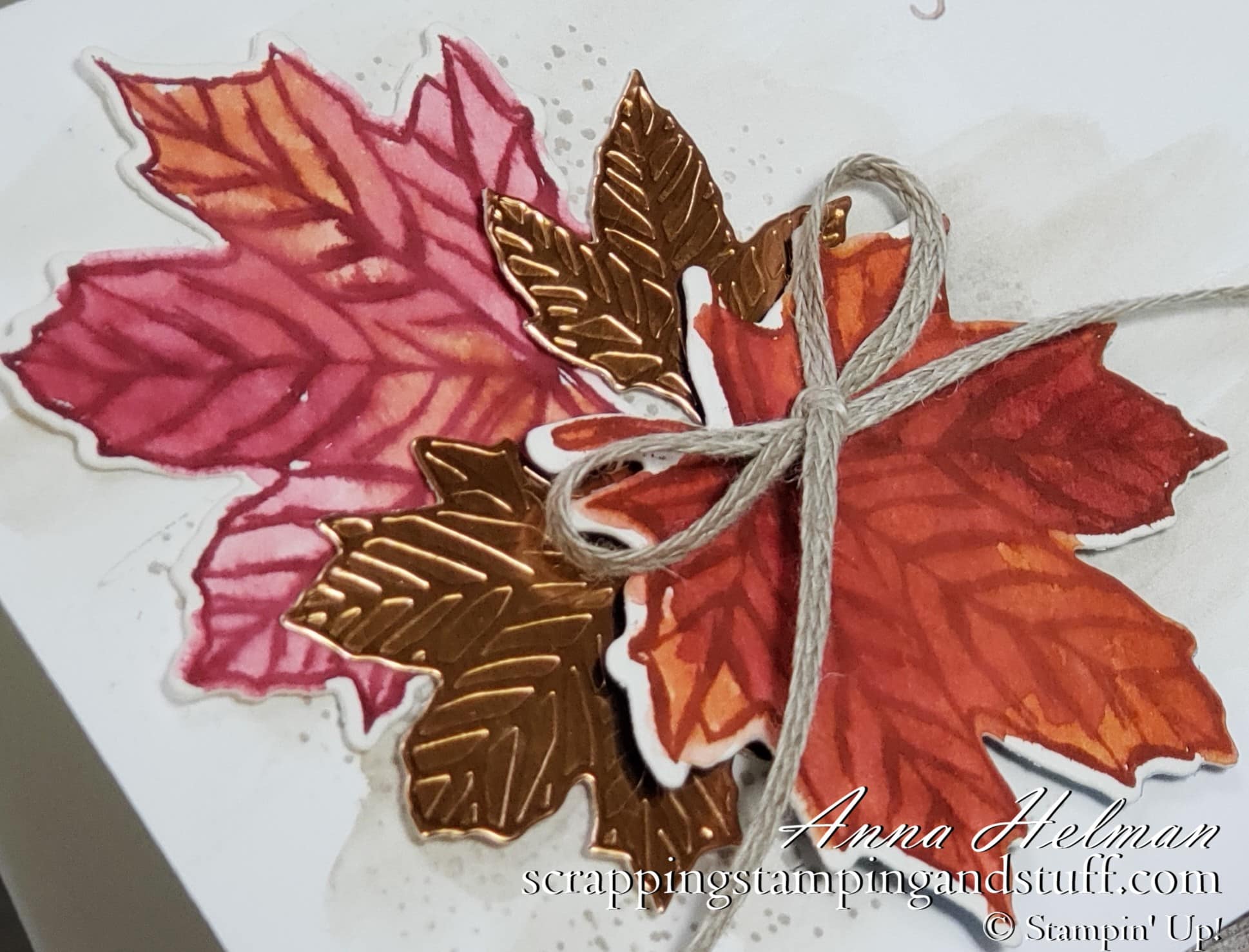 A Fall Card With a Watercolor Leaves Technique