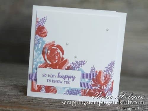 Beautiful floral card made with the Stampin Up Beautiful Friendship stamp set and new Delicata metallic ink pads! Made in two different color schemes! Great for friendship, thank you, birthday or just because!