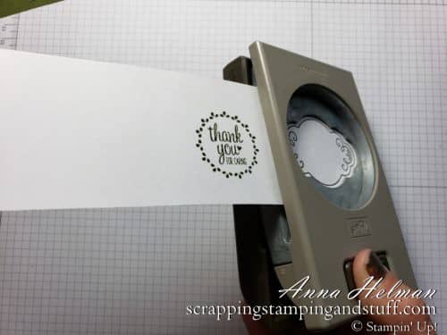 Cardmaking 101 Lesson 7: Using punches for cardmaking and scrapbooking #simplestamping Simple thank you card idea