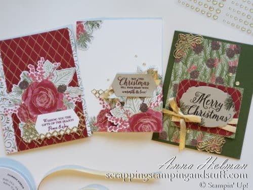 So pretty!! Stampin Up Christmastime is Here floral Christmas card ideas using the Christmas Rose stamp set - special release coming November 1!