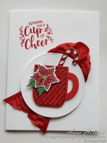 Adorable mug Christmas card using the Stampin Up Cup of Christmas stamp set - a mug stamp and die set!