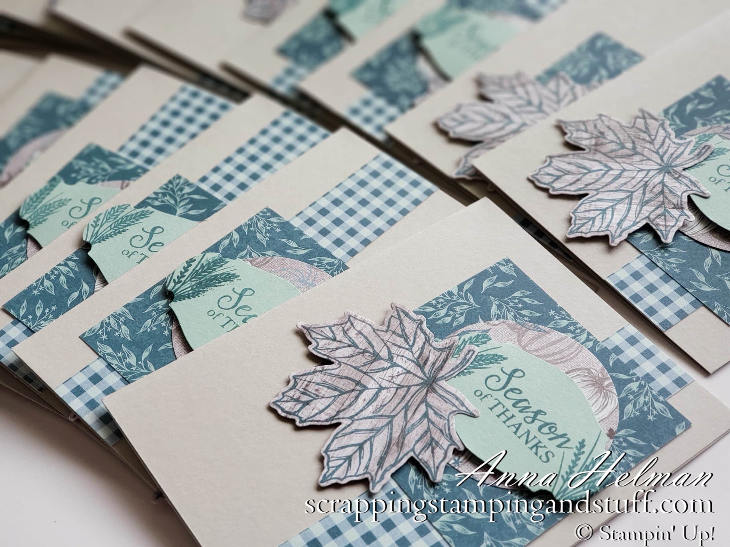 Neat card made with this leaves stamp and die set! Stampin Up Gather Together stamp set and Gathered Leaves Dies