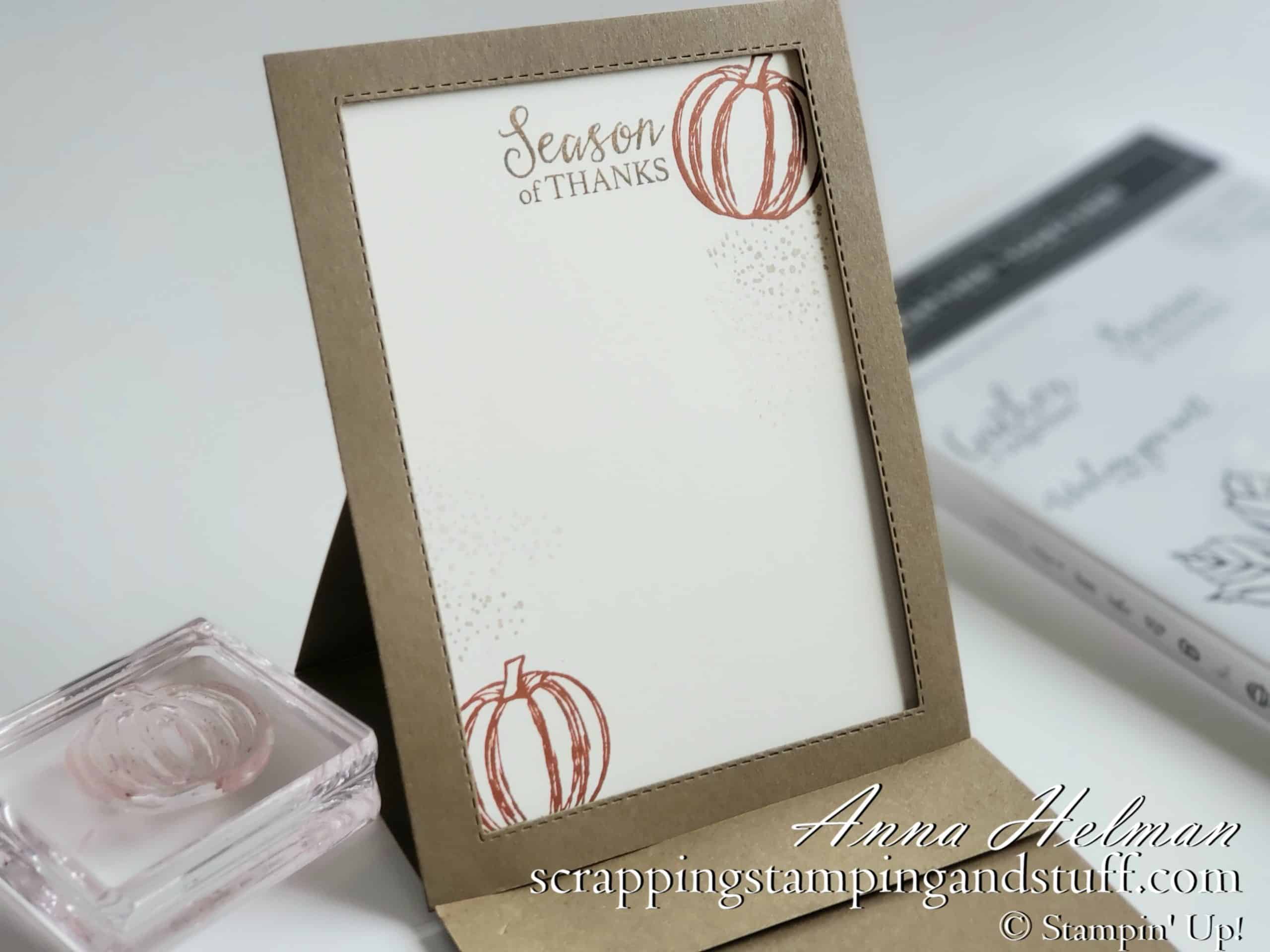 Family gratitude activity - write down things you're thankful for using these DIY paper frames made with the Stampin Up Gather Together stamp set