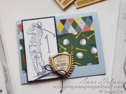 2020 Mini Catalog Sneak Peek! Nice men's golf card idea using the Stampin Up Clubhouse stamp set and Country Club product suite.