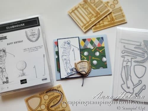 2020 Mini Catalog Sneak Peek! Nice men's golf card idea using the Stampin Up Clubhouse stamp set and Country Club product suite.