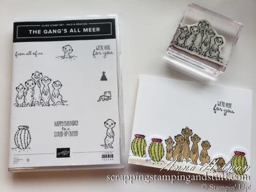 2020 Sale-a-bration Sneak Peek! Stampin Up The Gangs All Meer card idea, a reward item during 2020 Sale-a-bration!