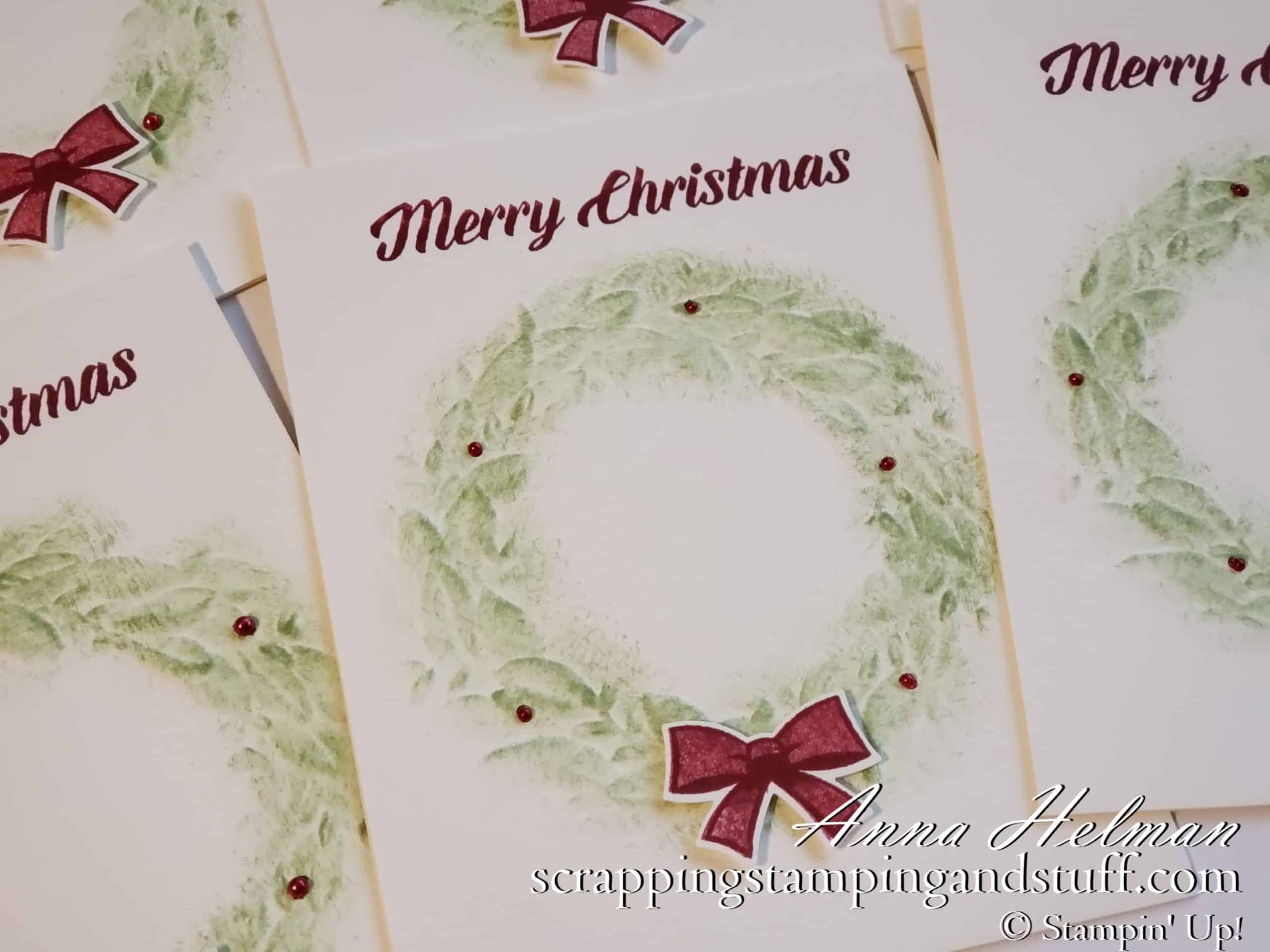 Stampin Up Seasonal Wreath Card