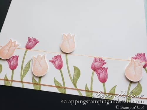 Spring scrapbook page idea and layout using the Stampin Up Timeless Tulips stamp set and tulip punch!