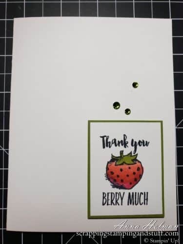 Adorable pun cards made with the Stampin Up Witty-cisms stamp set! Thank you berry much strawberry card