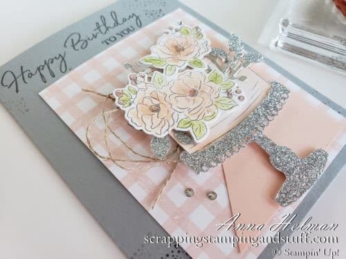 Birthday cake card idea made using the Stampin Up Happy Birthday to You stamp set, a free Sale-a-bration reward item and the dies are part of the Coordination Product Release!