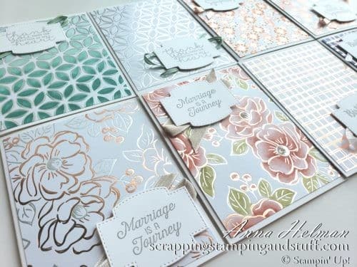 Sale-a-bration Second Release - Stampin' Up! Flowering Foils Specialty Designer Series Paper with gorgeous card samples colored with Stampin Blends alcohol markers