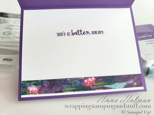 Watercolor get well card using the Stampin Up Lovely Lilypad stamp set and Dies - Sale-a-bration Rewards free with qualifying orders!